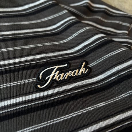 FARAH "MULTI BORDER CREW NECK LONG SLEEVE TEE" [CHARCOAL]