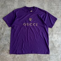90's SCREEN STARS "BOOTLEG GUCCI EMBROIDERED LOGO TEE"