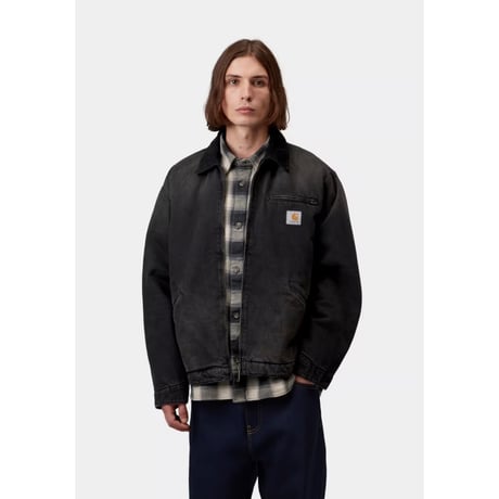 CARHARTT WIP "OG DETROIT JACKET"[BLACK TOBACCO USED WASH]