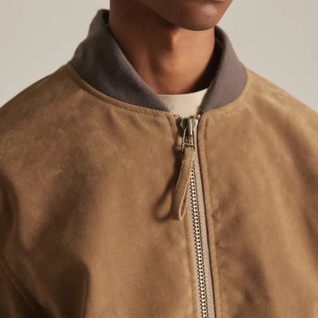ARMY TWILL "VEGAN LEATHER BLOUSON" 2COLORS