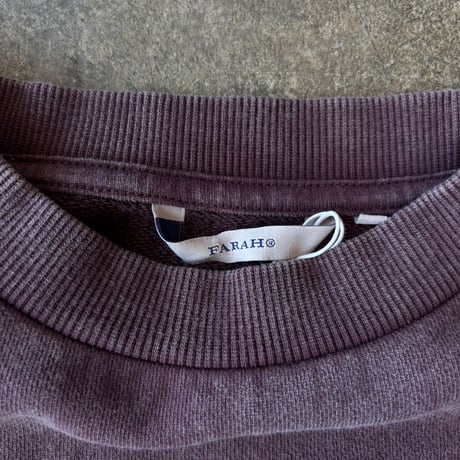 FARAH "CREW NACK LONG SLEEVE SHIRT" [BROWN]