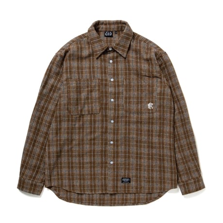 430 "L/S TTN CHECK SHIRT" [BROWN]