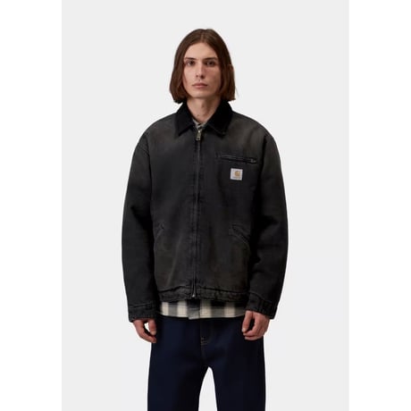CARHARTT WIP "OG DETROIT JACKET"[BLACK TOBACCO USED WASH]