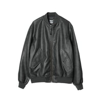 ARMY TWILL "VEGAN LEATHER BLOUSON" 2COLORS