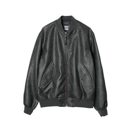 ARMY TWILL "VEGAN LEATHER BLOUSON" 2COLORS