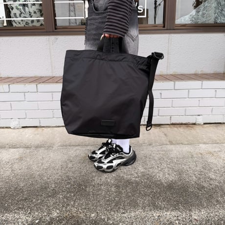 BAICYCLON by bagjack / BCL-154 PACKABLE TOTE SHOULDER BAG  / BLACK