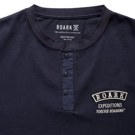 ROARK "ROAMIING" 14OZ H/W HENLY NECK L/S TEE [DARK NAVY]