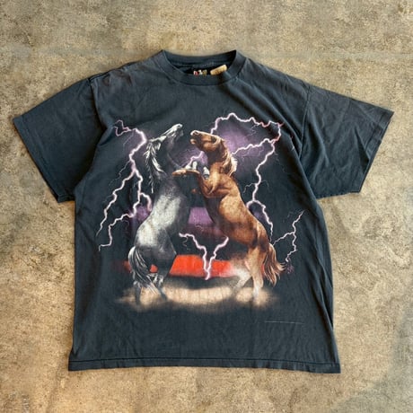 '93 3D EMBLEM "LIGHTNING HORSES GRAPHIC TEE"