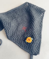 【Sway】<LOVE YOU Kerchief> BLACK x Red beads & Yellow Flower