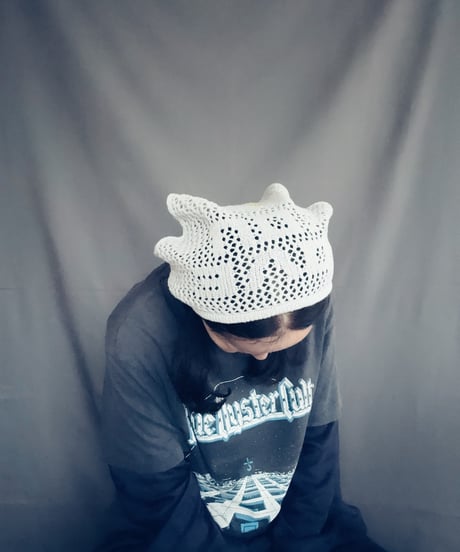 【Sway】<LOVE YOU Kerchief> GRAY x  Yellow beads & Orange Flower