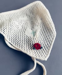 【Sway】<LOVE YOU Kerchief> ECRU x  Jade beads & Red Flower