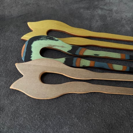 [KOSTKAMM]  Natural Wood Decorative Comb  14cm /  9404