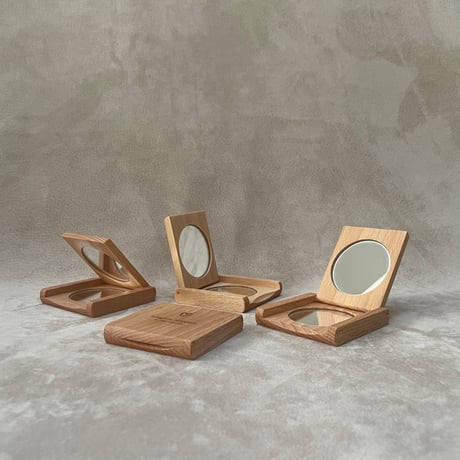 [KOSTKAMM]  Wooden Pocket Folding Mirror / 5501
