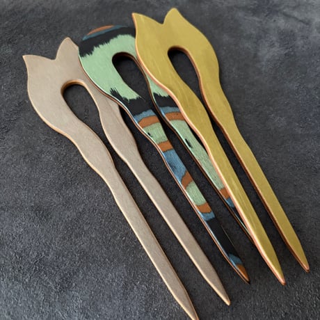 [KOSTKAMM]  Natural Wood Decorative Comb  14cm /  9404