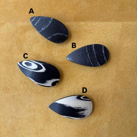 [KOSTKAMM] Natural Wood Hair Clip / teardrop /  6cm