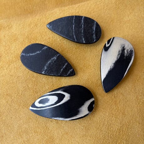 [KOSTKAMM] Natural Wood Hair Clip / teardrop /  6cm