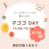9月20日（日） 13:00-15:00 マゴゴDAY入場券