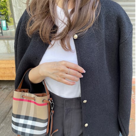 Wool knit cardigan(Black)