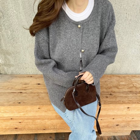 Wool knit cardigan(Gray)