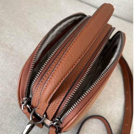 2way leather oval bag