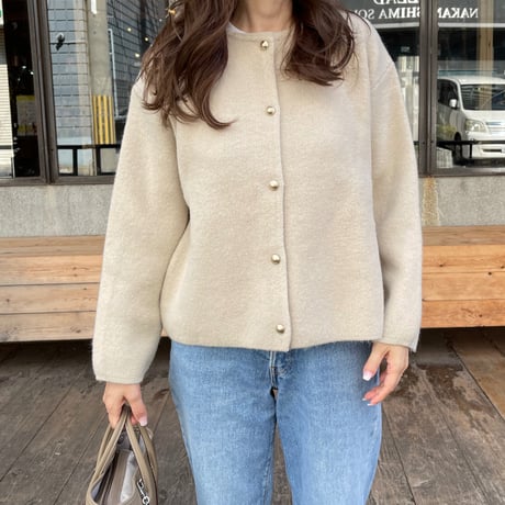 Wool knit cardigan(Ecru)