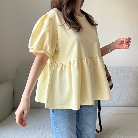 Balloon sleeve sweat(Yellow)