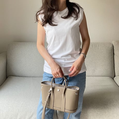 Sleeveless slit tank(White)