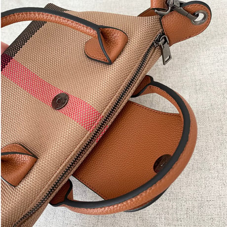 Leather mini boston bag