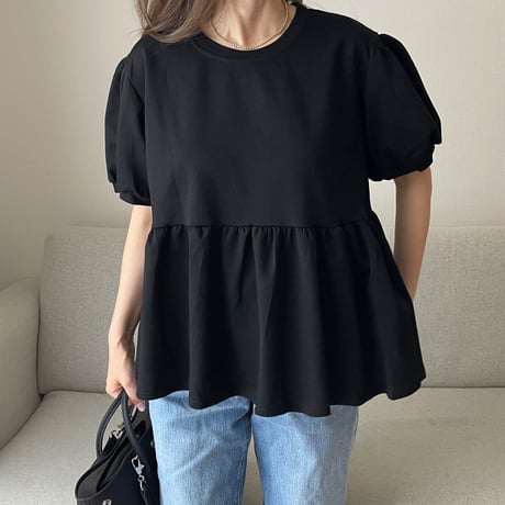 Balloon sleeve sweat(Black)
