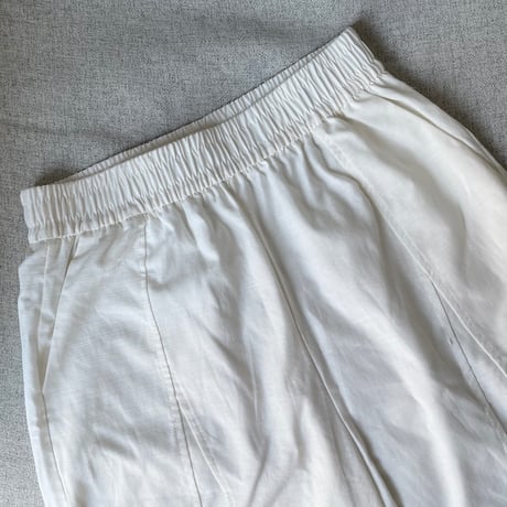 Linen wide pants(White)