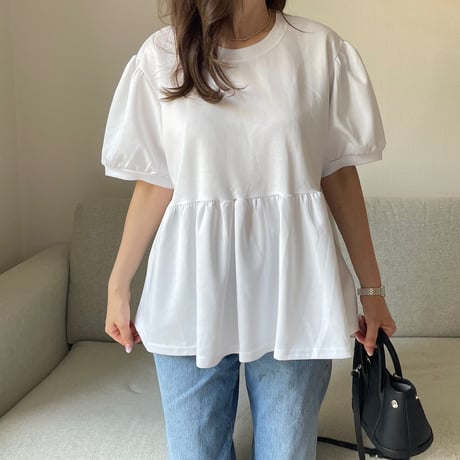 Balloon sleeve sweat(White)