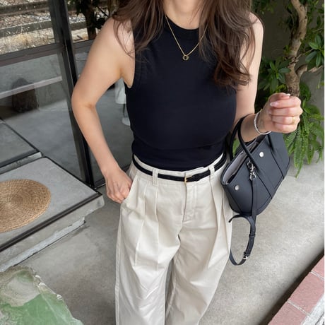 Leather midium tote bag(Black)