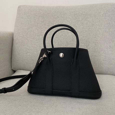 Leather midium tote bag(Black)