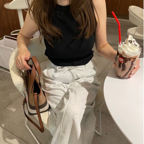Ribbon sweat pants(oatmeal)