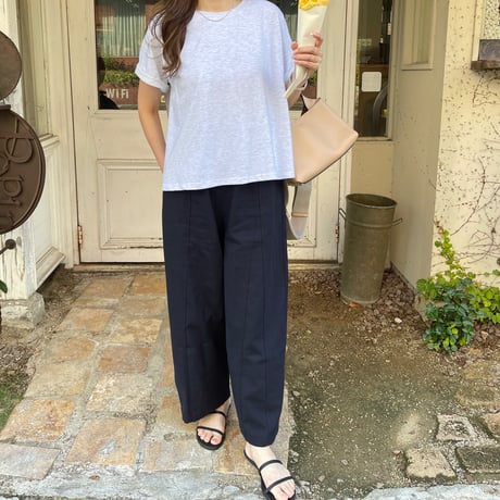 Linen wide pants(Navy)