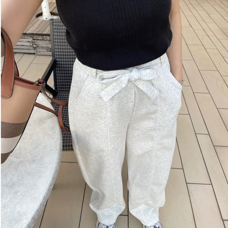 Ribbon sweat pants(oatmeal)