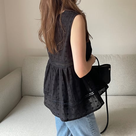 Tiered lace tops(Black)