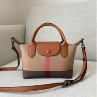 Leather mini boston bag