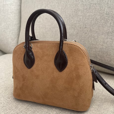 Leather mini suede bag(Beige)