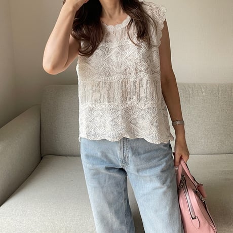 Lace cotton blouse