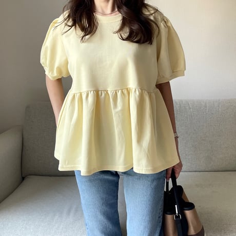 Balloon sleeve sweat(Yellow)