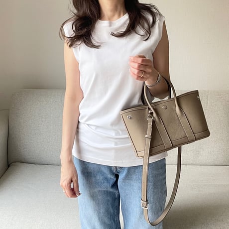 Sleeveless slit tank(White)