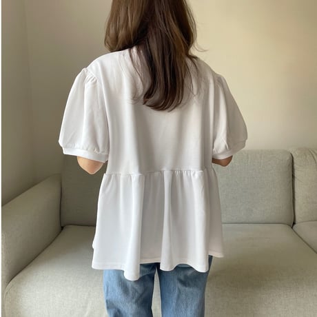Balloon sleeve sweat(White)