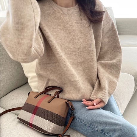 Leather tote bag(Brown)