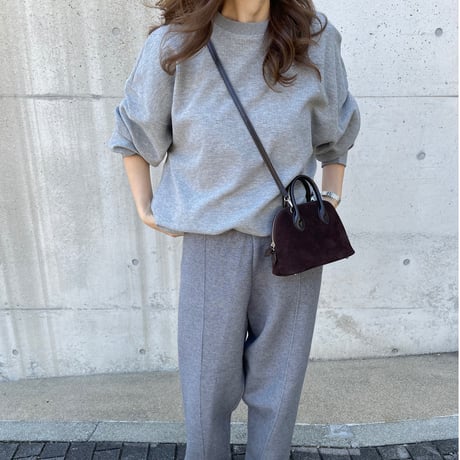 Waffle wide pullover(Gray)