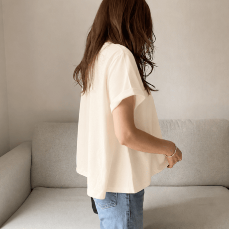 Flare cotton tops(Ivory)