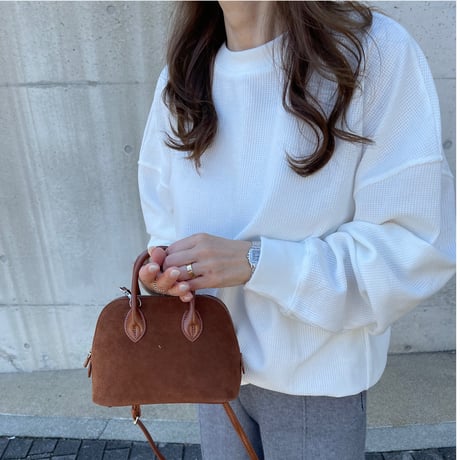 Waffle wide pullover(White)