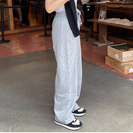 Ribbon sweat pants(Gray)