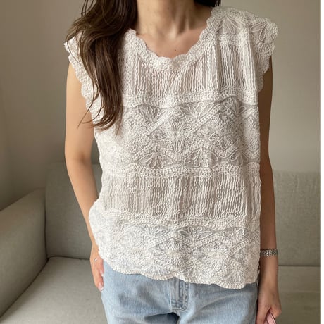 Lace cotton blouse