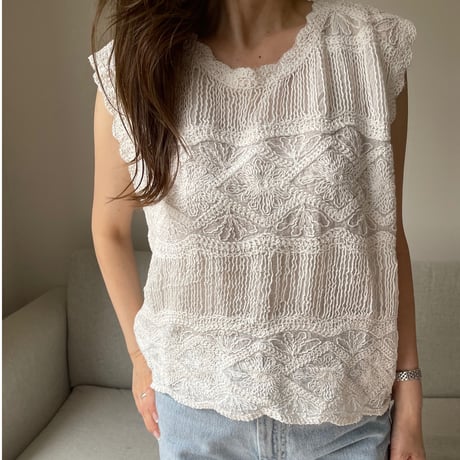 Lace cotton blouse